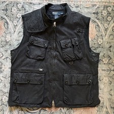 Polo Ralph Lauren XL Pescador Caça Multi Bolso Colete Utilitário Pano de Cera Preto comprar usado  Enviando para Brazil