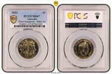 Austrália 2023 Conjunto Bebê Canguru de Pelúcia Um Dólar $1 Moeda PCGS MS67 #3243 comprar usado  Enviando para Brazil