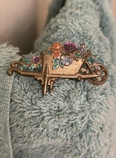 Broche de esmalte vintage carrinho de flores comprar usado  Enviando para Brazil