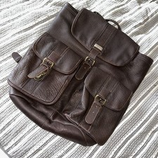 Mochila mochila guia Maine vintage LL Bean grande marrom couro pebbled, usado comprar usado  Enviando para Brazil