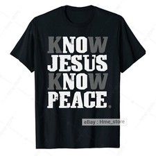 Camiseta Know Jesus Know Peace Fé em Deus para Cristo Cristão Religioso comprar usado  Enviando para Brazil