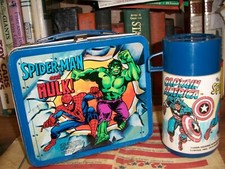 VINTAGE MARVEL © 1980 LANCHEIRA DE METAL E GARRAFA TÉRMICA HULK HOMEM ARANHA CAPITÃO AMÉRICA comprar usado  Enviando para Brazil