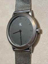 Calvin Klein Relógio de Quartzo Masculino Fabricado na Suíça, Mostrador Cinza, Funciona, Ref: K3112 comprar usado  Enviando para Brazil