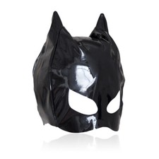 Máscara de couro envernizado sexy capa meia face orelhas de gato jogo de cosplay comprar usado  Enviando para Brazil