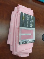 Usado, Cortinas de escurecimento de sala Eclipse rosa com pontos brancos 1 painel 42" X 84" comprar usado  Enviando para Brazil