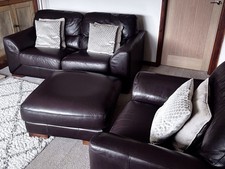Brown leather sofa for sale  LINCOLN