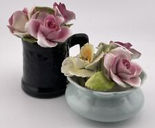 Usado, (2) Vasos de porcelana Staffordshire Hurley com flores comprar usado  Enviando para Brazil