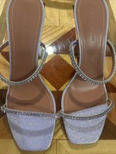 Usado, Sandálias Amina Muaddi Gilda cristal mulas salto esculpido sereia glitter tamanho 39 comprar usado  Enviando para Brazil