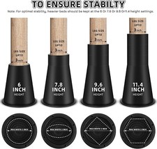 3 PACOTES de risers de cama ajustáveis para cama e móveis - resistente 6/7,8/10/12 pol comprar usado  Enviando para Brazil