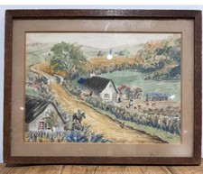 Original watercolour farm for sale  PETWORTH