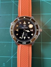 Relógio masculino automático Deep Blue Master 1000 II mostrador preto pulseira preta/laranja comprar usado  Enviando para Brazil