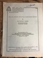 The NSU-WANKEL ROTATING COMBUSTION ENGINE Society of Automotive Engineers)signed, usado comprar usado  Enviando para Brazil