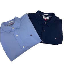 Usado, Nova Camisa Jeans Masculina Tommy Hilfiger Manga Longa Slim Fit Algodão Elástico Azul GG comprar usado  Enviando para Brazil