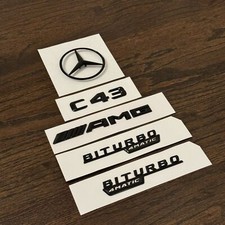 Conjunto preto brilhante emblema estrela traseira C43 AMG BITURBO 4MATIC para Mercedes W205 SEDAN comprar usado  Enviando para Brazil