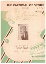 CARNAVAL DE VENEZA (FANTASIA) POR PIETRO DEIRO - PARTITURA SOLO ACORDEÃO NOS comprar usado  Enviando para Brazil