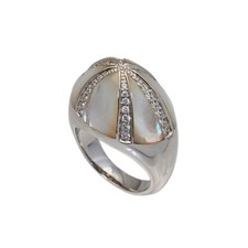 Usado, ANEL FEMININO MOTHER OF PEARL CZ 925 PRATA ESTERLINA ROBUSTO MODA GFA-1009W comprar usado  Enviando para Brazil