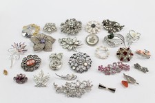 Silver tone brooches for sale  LEEDS