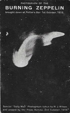 Postcardthe burning zeppelin for sale  DEAL