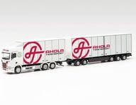 Carro miniatura 1/87 Scania Cr 20 teto alto caminhão caixa sueco Ahola Transport He31 comprar usado  Enviando para Brazil