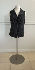 Blazer feminino colete chocolate EUA profissional estampa listrada pequena peito único, usado comprar usado  Enviando para Brazil