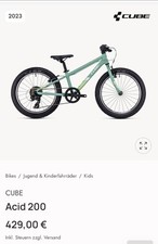 Fahrrad kinderfahrrad cube gebraucht kaufen  Eichwalde