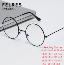Óculos de leitura masculino feminino redondo metal azul luz bloqueio lentes transparentes óculos quentes comprar usado  Enviando para Brazil