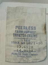Vintage Peerless Chain Co. Correntes de Pneus Bolsa de Tecido Fazenda Winona MN comprar usado  Enviando para Brazil