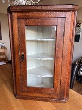 oak corner display cabinet for sale  DORKING