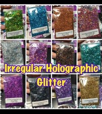 Folha holográfica IRREGULAR PEQUENA Mylar corte aleatório tamanho flocos para unhas EUA Selle comprar usado  Enviando para Brazil
