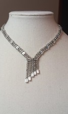 GARGANTILHA DE COLAR VINTAGE DECLARAÇÃO KRAMER CRISTAL STRASS comprar usado  Enviando para Brazil