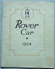 Folheto de vendas de carros ROVER 14 HP 1924 LIMUSINE CUPÊ 2 lugares SALOON Touring, usado comprar usado  Enviando para Brazil