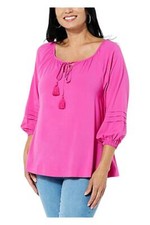 Blusa feminina DG2 by Diane Gilman gola quadrada manga folhada rosa comprar usado  Enviando para Brazil
