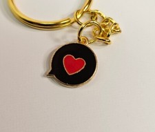 Chaveiro/pingente coração janela texto preto - Berloque, metal cor dourada comprar usado  Enviando para Brazil