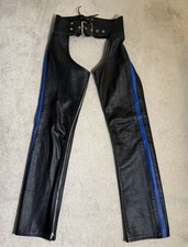 Leather chaps blue for sale  LONDON