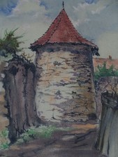 Dorfansicht wasserturm pastell gebraucht kaufen  Deutschland