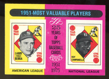 1975 Topps #189 1951 Jugadores más valiosos casi nuevo+. Yogi Berra / Roy Campanella segunda mano  Embacar hacia Mexico