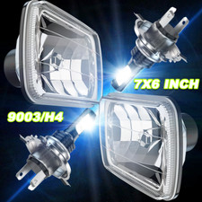 Lente de vidro estilo estoque 7X6 farol de metal 6000k LED H4 lâmpada par de faróis comprar usado  Enviando para Brazil