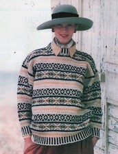 ~ Padrão de tricô vintage laminado para suéter Fair Isle lindo dama ~ comprar usado  Enviando para Brazil