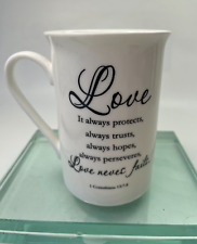 Caneca de cerâmica Kent versículo bíblico 1 Coríntios 13:7-8 AMOR nunca falha copo C87 comprar usado  Enviando para Brazil