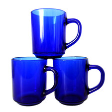 Kaffeebecher glas blau gebraucht kaufen  Fürth