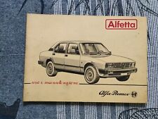 Alfa romeoalfetta libretto usato  Rimini