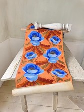 Rolo de papel de parede antigo francês da década de 1920 1,4 anos floral ousado azul laranja metálico g, usado comprar usado  Enviando para Brazil