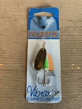 Isca giratória vintage 1996 equipamento de pesca raposa azul super vibrax #3 verde 1/4 oz nova, usado comprar usado  Enviando para Brazil