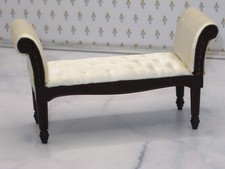 Banco Boudoir Clássico Madeira Escura Branco Tufado Cetim - Casa de Bonecas Miniatura comprar usado  Enviando para Brazil