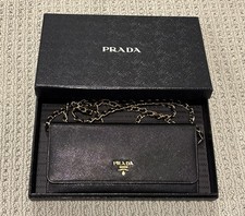Carteira de couro PRADA Saffiano bolsa corrente (NERO) comprar usado  Enviando para Brazil
