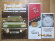 Folheto de acessórios Vauxhall Chevette e folheto Vauxhall cores e acabamento 1977, usado comprar usado  Enviando para Brazil