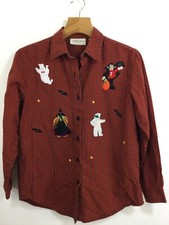 Camisa de Halloween LEMON GRASS com botões bruxa múmia fantasma Drácula Gingham pequena, usado comprar usado  Enviando para Brazil