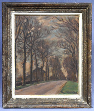 TABLEAU de G. PASTRE : PEINTURE SUR PANNEAU Route d'Argentan (Orne) années 40 comprar usado  Enviando para Brazil