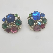 Brincos Lisner vintage salada de frutas strass tom dourado assinado clipe em LEIA comprar usado Brincos Lisner vintage salada de frutas strass tom dourado assinado clipe em LEIA comprar usado  Enviando para Brazil