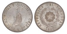 Paraguay. 1889 peso. for sale  USA